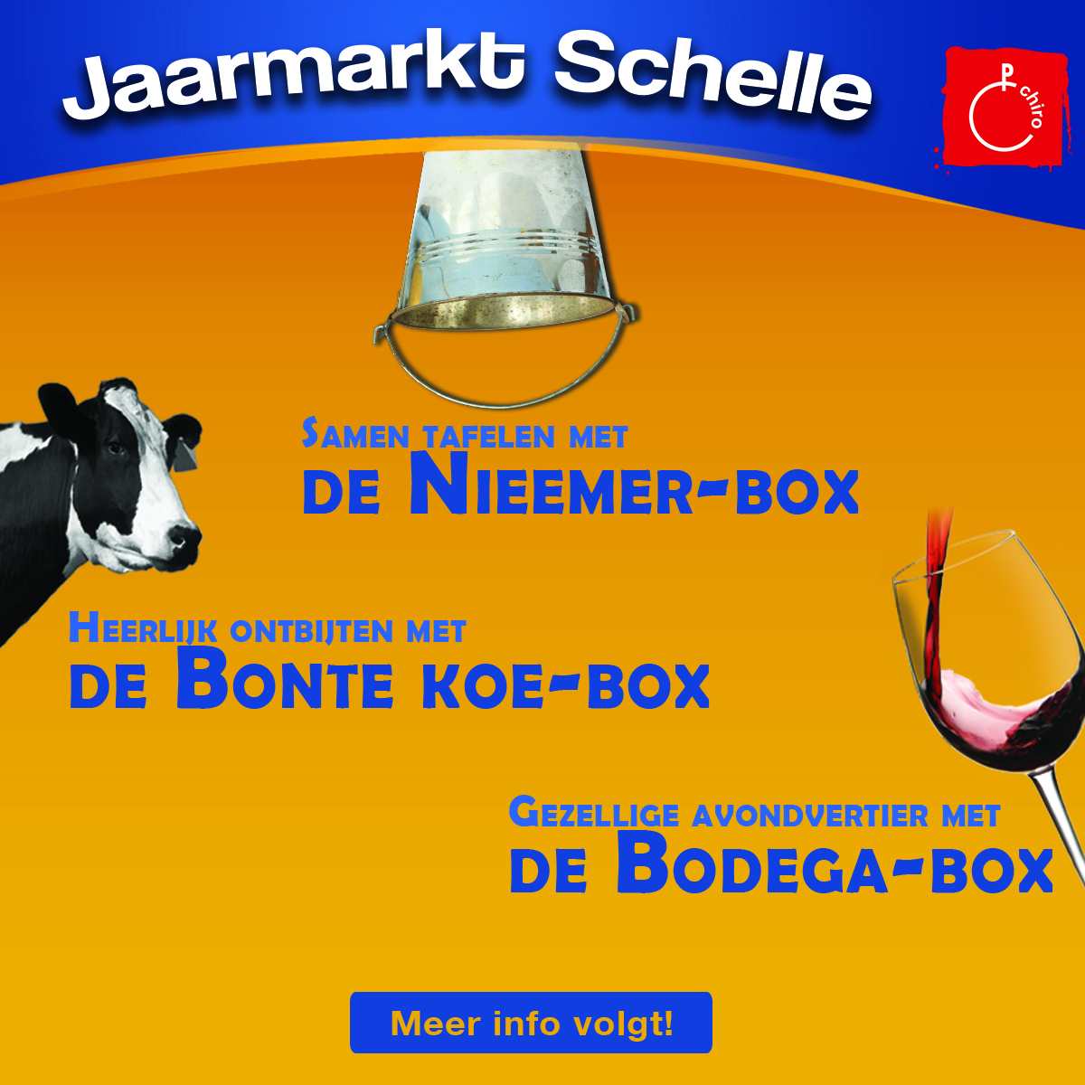 chiroschelle's tweet photo. Door alle corona-maatregelen kan de jaarmarkt dit jaar jammer genoeg niet doorgaan. Maar wij zorgden voor een alternatief. Kijk uit naar onze "Jaarmarkt in a box"!
Meer info volgt. #jaarmarkt2020 #IndenNieemer #deBonteKoe #Bodega https://t.co/W0LJAD9aq3