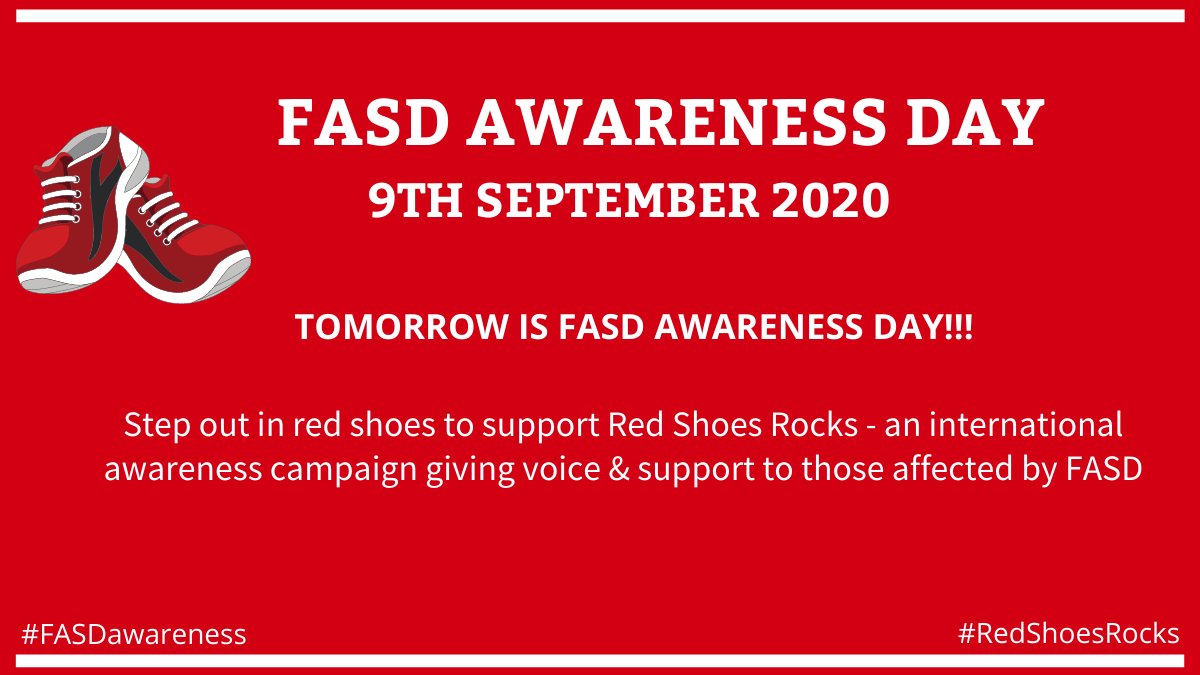 Tomorrow is FASD Awareness Day!

Please wear your red shoes to show support for individuals & families affected by FASD.

9/9 symbolises the 9 special months we can all support alcohol-free pregnancies. 

#RedShoesRock
