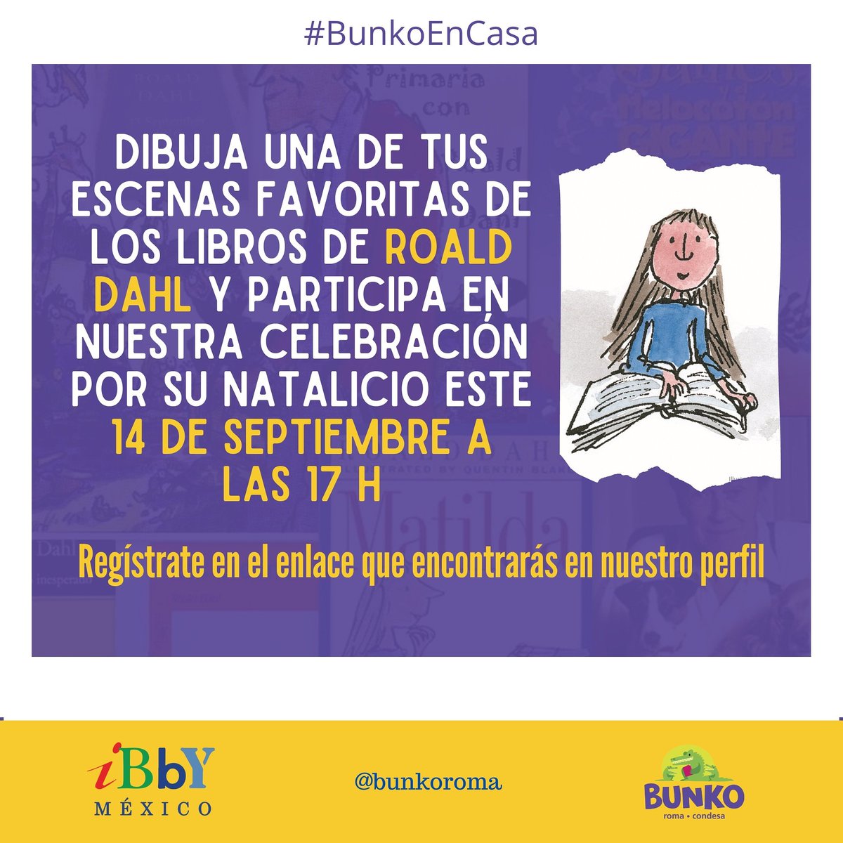 ¿Lectores de Roald Dahl? ¡Tenemos una invitación para ustedes! Inscripciones aquí: docs.google.com/forms/d/e/1FAI…