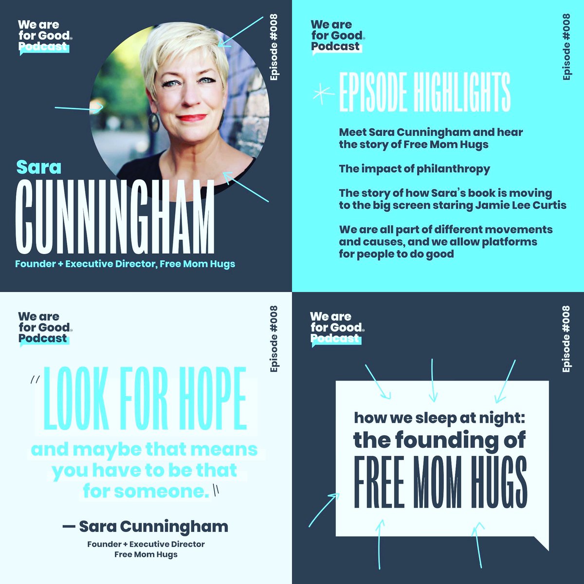 freemomhugs's tweet photo. Hear’s a fabulous podcast with @weareforgood! 
“Look for Hope, and maybe that means you have to be that for someone.” - Sara Cunningham https://t.co/8wiOb3GMJG
https://t.co/KVM6lHR1Y6
#freemomhugs
#founder
#saracunningham
#weareforgood https://t.co/rxPCuWLerw