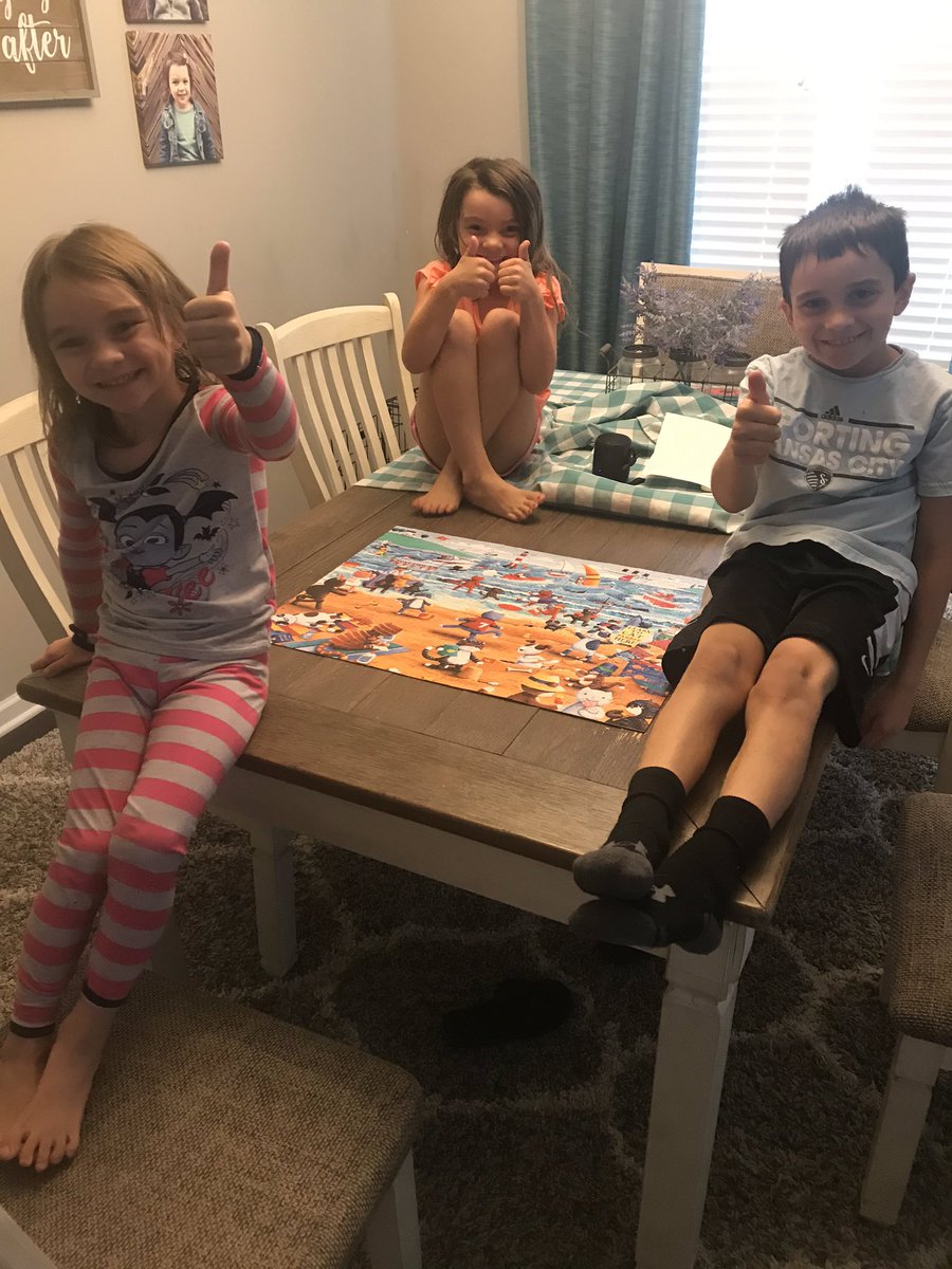My puzzle solvers, knocking a 300 piece. Unto bigger things.