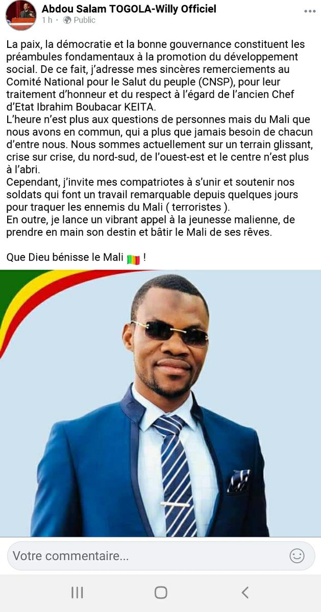 JeuneKonate's tweet photo. Bien dit parlé #Abdou_Salam_TOGOLA. https://t.co/qBk15b12yQ