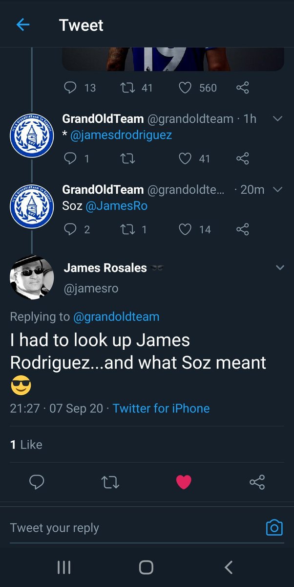 grandoldteam's tweet photo. 😂 At Evertonians following @JamesRo

Welcome to the club James. https://t.co/vVUXYlliFr