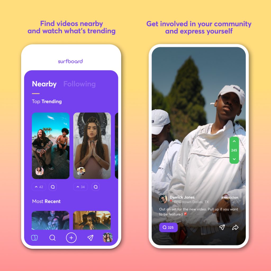 Surfboardco's tweet photo. Surfboard’s got a new look! Tell us your favorite thing about the design below👇🏾🏄‍♂️
 
#Surfboard #Interface #Nearby #Community #Design #Top #New https://t.co/X48I2OJvRi