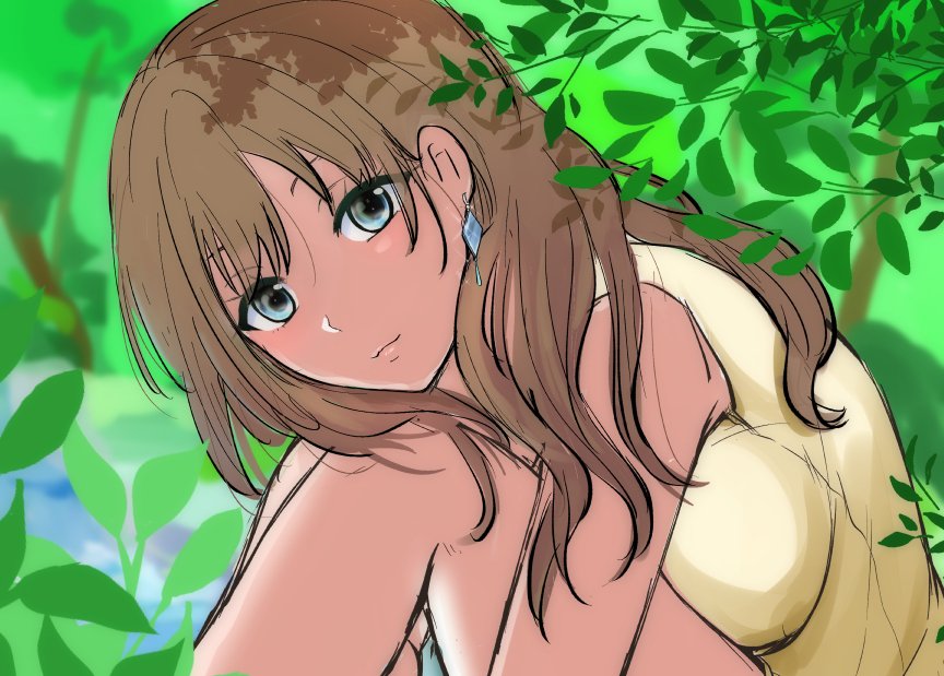 過去絵を描き直してみた😶シチュエーションつけただけでも変わる気がする🤔 