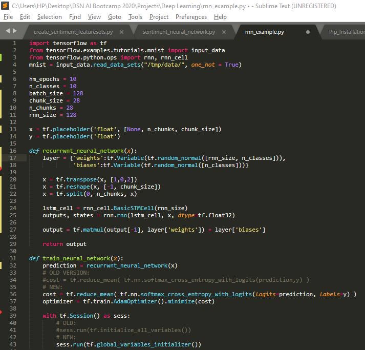 SamAlpheus's tweet photo. Day 53: RNN Example in TensorFlow - Deep Learning with Neural Networks 11. @DataScienceNIG
โขReshaping data is important for training Recurrent Neural Network.
#DSN70DaysOfML
#AIBootcamp2020
#MachineLearning
#Python3 https://t.co/4dxPftDwXl