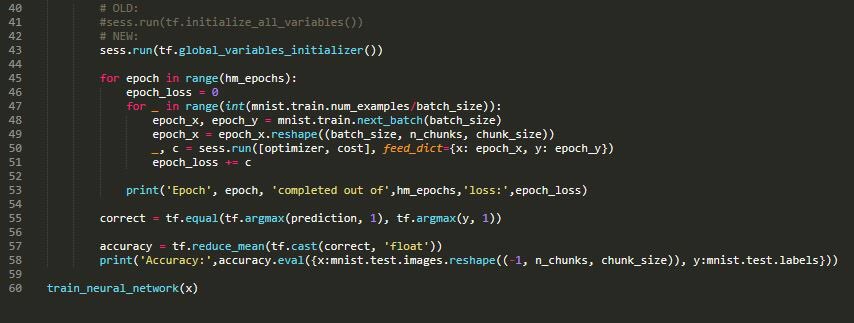 SamAlpheus's tweet photo. Day 53: RNN Example in TensorFlow - Deep Learning with Neural Networks 11. @DataScienceNIG
โขReshaping data is important for training Recurrent Neural Network.
#DSN70DaysOfML
#AIBootcamp2020
#MachineLearning
#Python3 https://t.co/4dxPftDwXl