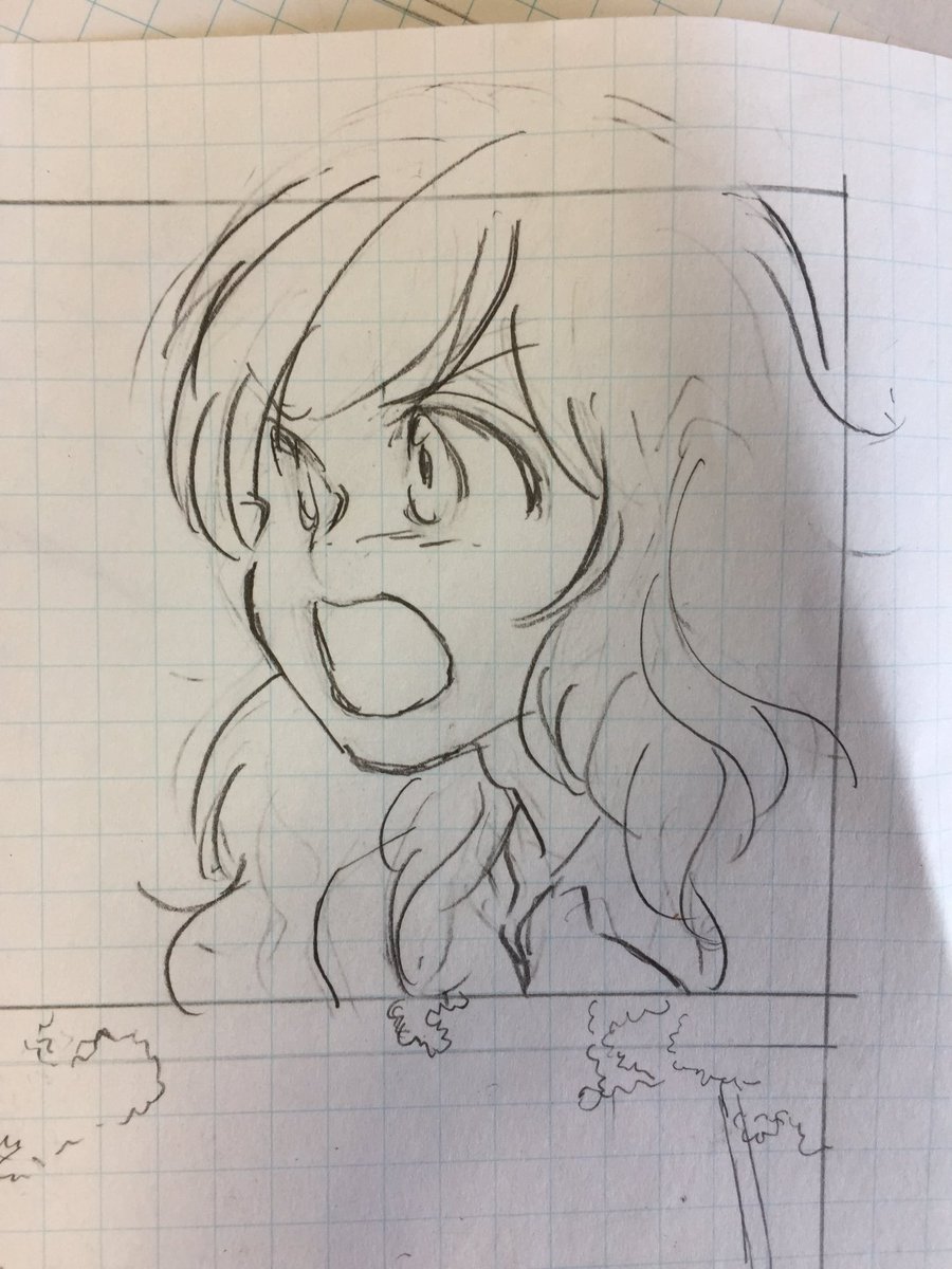 おまけのボツにした方のカットです。表情難しいし漫画難しいですね 