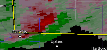 Central_IL_Wx's tweet photo. @Parker_Wx14 Severe warned cell in your state with some rotation. #inwx #severewarning #thunderstorm #nightimestorm #midwestwx https://t.co/cv9n6AyMwv