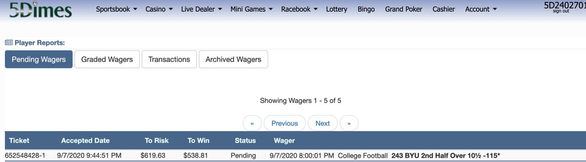 CapNationKyle's tweet photo. *** Free Play Alert *** BYU 2nd Half Team Total OVER 10.5 (-115) Rolled some fun money over from a 1st quarter bet and now, let's cash this little bonus here! #CappersNation #CappersNationLIVE @CappersDirectLV https://t.co/XtEDy27hOl