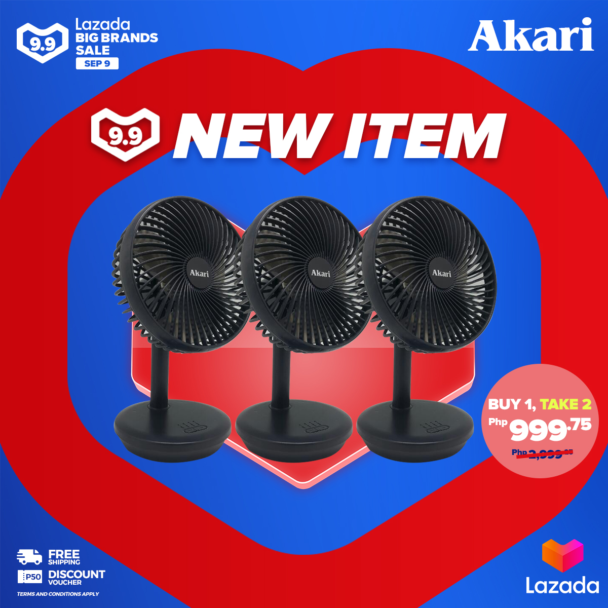 AkariLights's tweet photo. More items to win your heart this #LazadaPH99 sale, #AkariFans! Grab the latest #Akari mini portable fans at exciting bundle offers! Enjoy PHP 42 shipping discount + PHP 50 store voucher. >> https://t.co/ScsU8mk61G πποΈ https://t.co/PGlqnaFexo