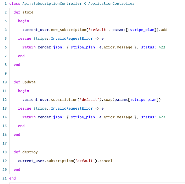 cuonggt's tweet photo. @semicolonandson I've not published the gem yet but you can find at https://t.co/kyMl5zcUx9. Subscriptions will be much simpler in your Rails application like this https://t.co/KhDUtaE0Bl