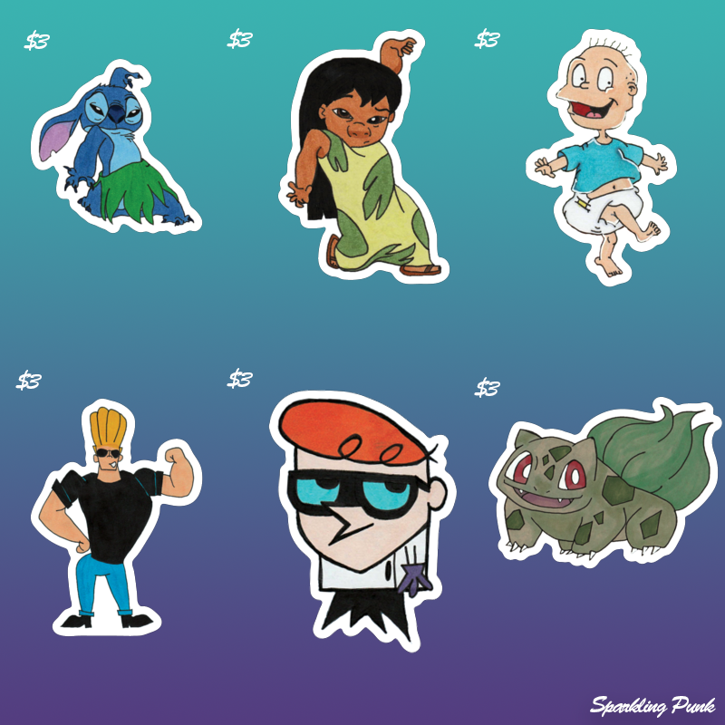 Sparkling_Punk's tweet photo. Have you checked out the traditionally drawn fanart that I turned into stickers? If not these and many more are for sale on my site Sparkling Punk. Click the link below to check them out! ๐๐๐ค
https://t.co/OiysbwEIcC
#Stickers #StickersforSale #SparklingPunk https://t.co/AkOTTlSHsl
