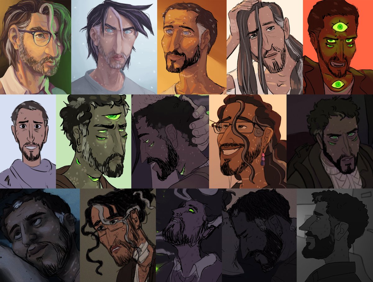 I compiled a progression of my Jon and Martin designs from April to current for funsies and lmaoo you can see the tonal shift in the lighting as s5 has progressed (more so with Jon since I draw him more). #magnuspod 