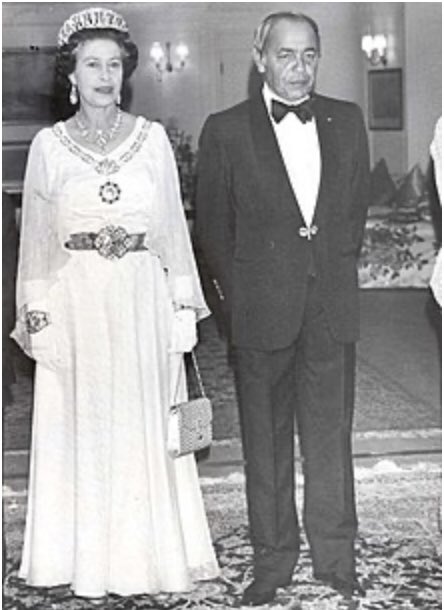 La reine Elisabeth II  et le roi Hassan II 