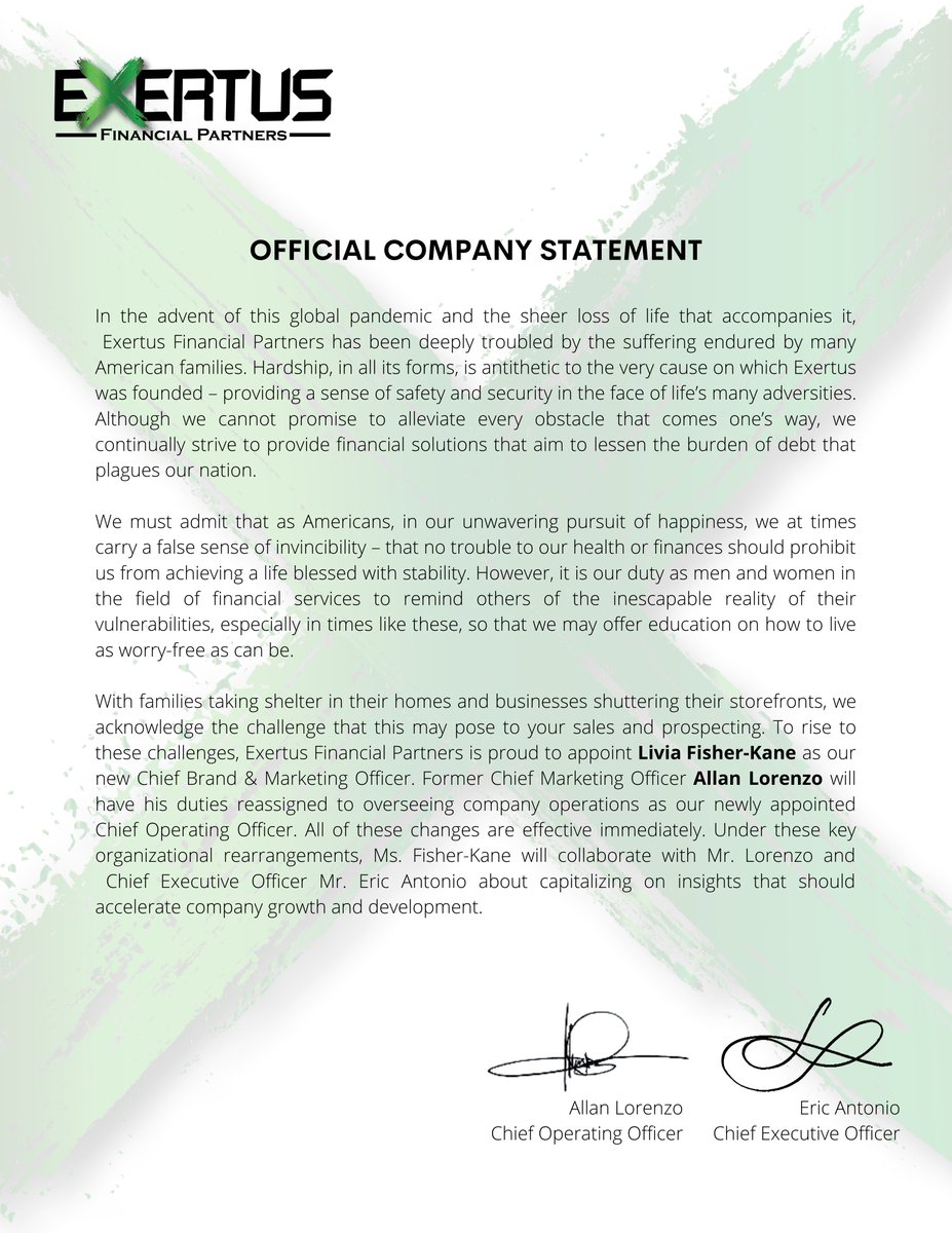 ExertusFP's tweet photo. Exertus Financial Partners appoints Livia Fisher-Kane as Chief Brand &amp; Marketing Officer - formerly credited for building UFC's international brand, among others.

Read the official company statement and Livia's bio in full below.
https://t.co/hGgCqDmb3H https://t.co/ZaFmIQqz6F