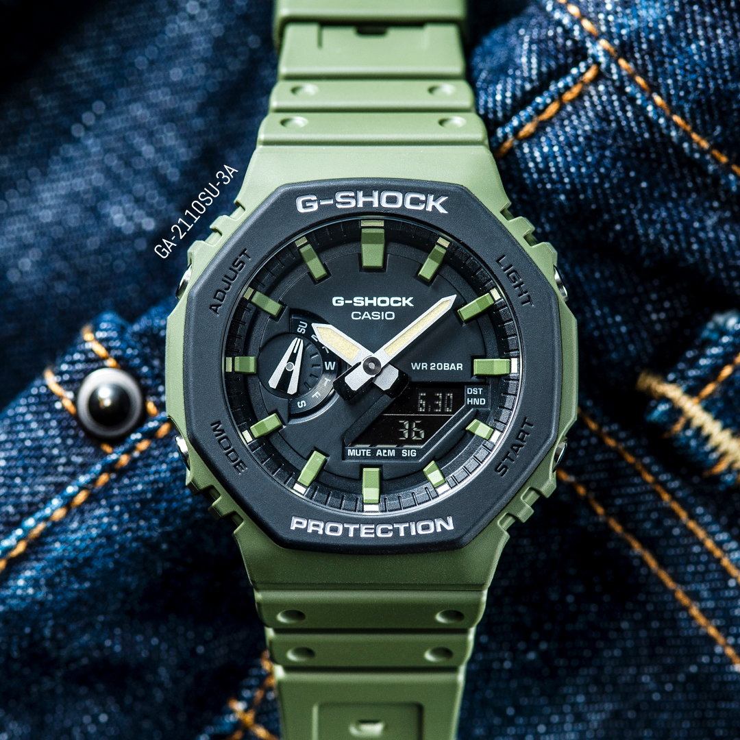 GShockBrasil's tweet photo. A linha GA-2110 com mostrador em dupla camada na cor verde militar com detalhe preto é irada, né?
Acesse: https://t.co/mantH9LRWg
#GShock #GShockBrasil #GShockLover #GShockCarbon #CarbonCoreGuard #GA2110SU3A https://t.co/hriA3IpXT7
