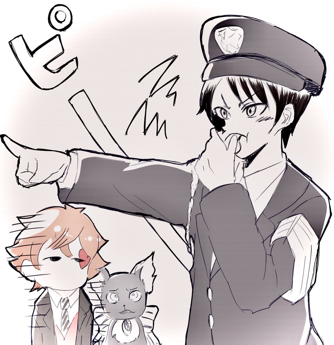 今の歳のデュースくんがなんちゃって警察官になったらずっとホイッスル鳴らしてそうなイメージが勝手にある…
という描き殴り 