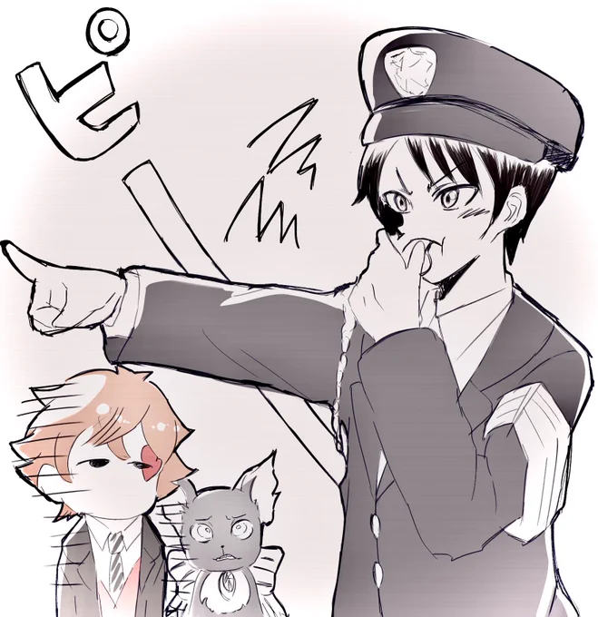 今の歳のデュースくんがなんちゃって警察官になったらずっとホイッスル鳴らしてそうなイメージが勝手にある…
という描き殴り 