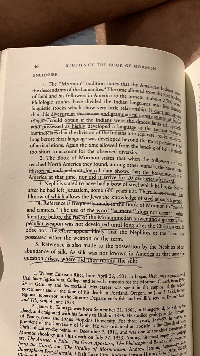 In Winter 1921-22, he was tasked to respond to 5 questions regarding the Book of Mormon’s authenticity. He had previously written a lot of apologia for the sacred scripture, so this seemed logical. Yet the questions—especially about Indigenous languages—caught him off guard. /4