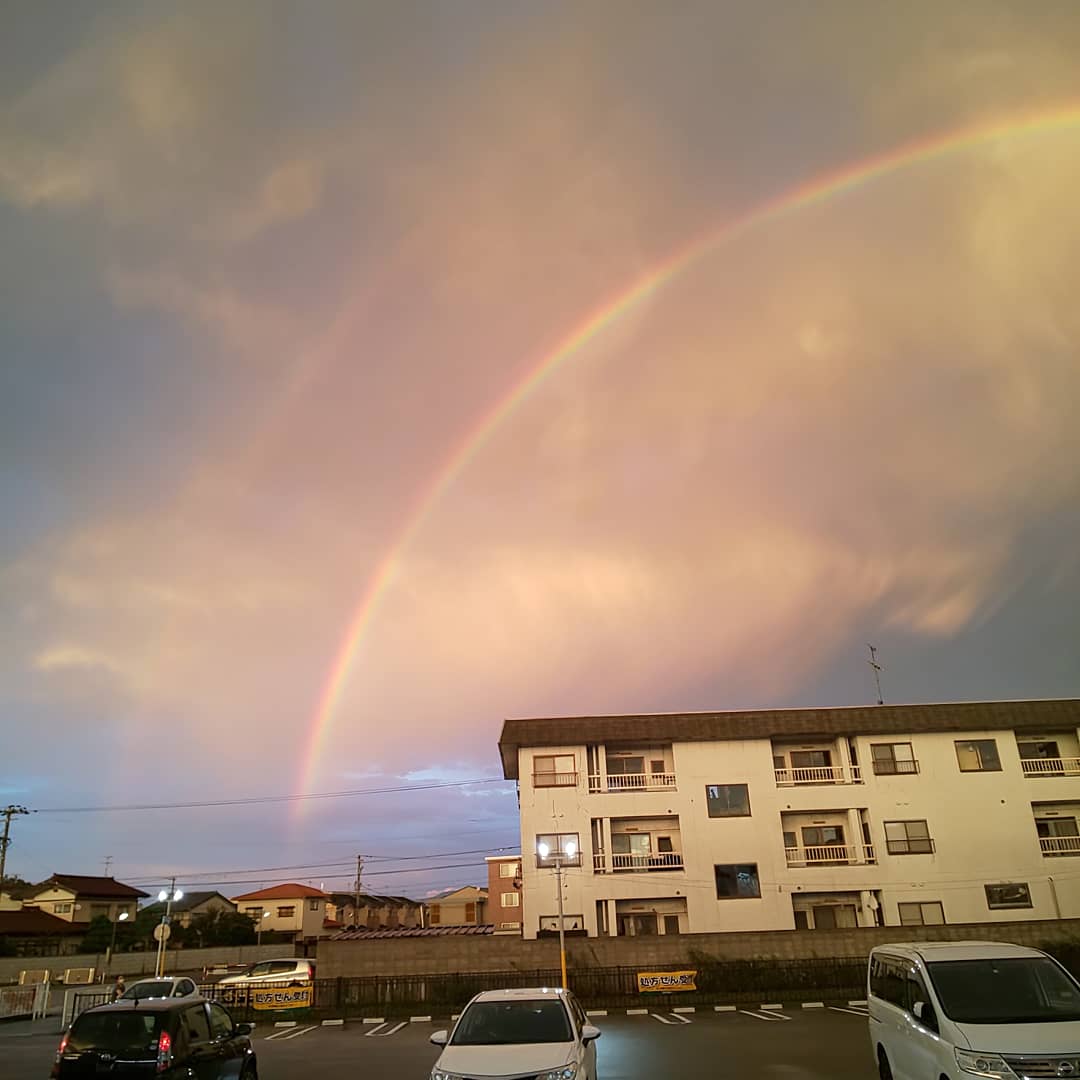 夕方の虹 夕方の虹