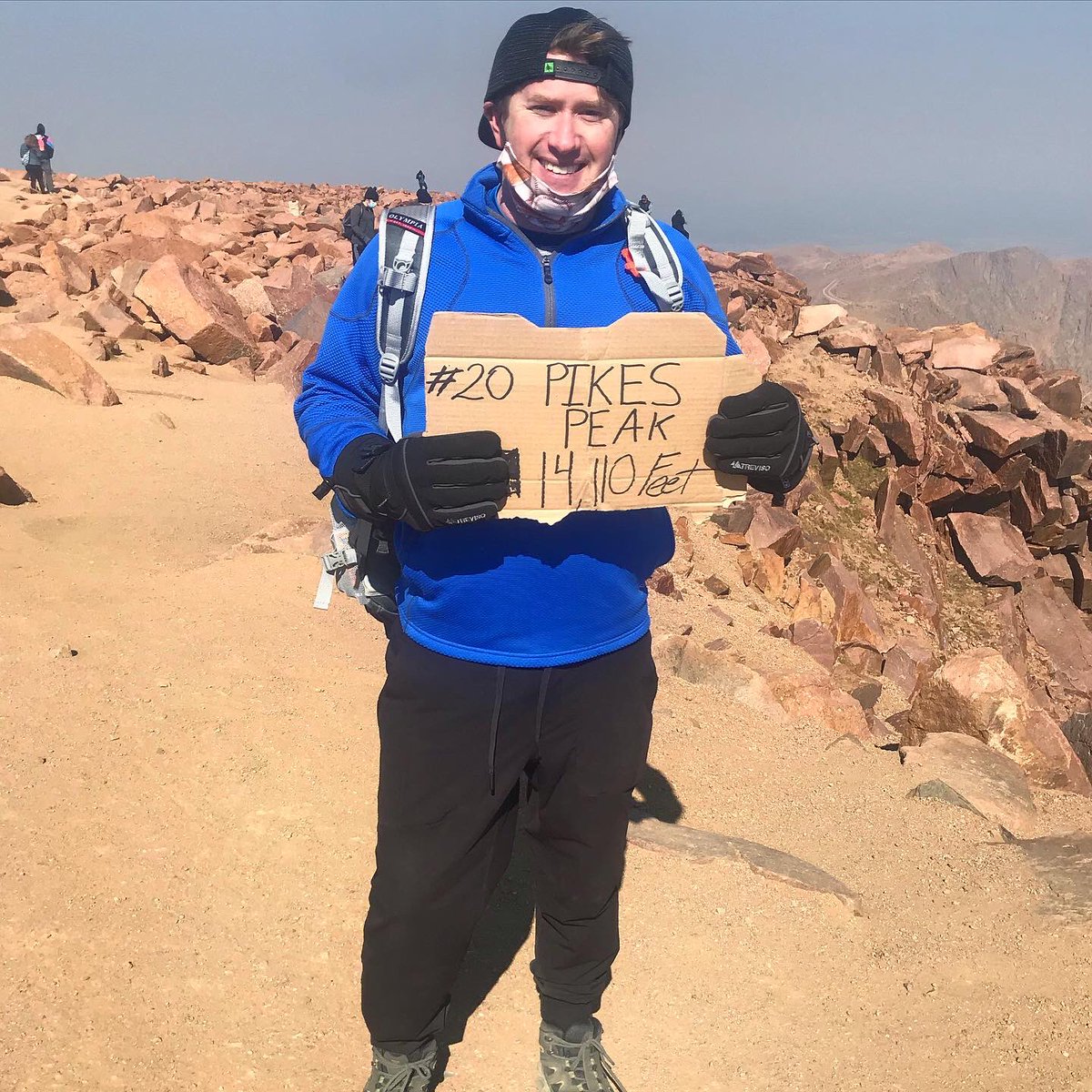 DylanScottTV's tweet photo. Definitely labored over this one today. America’s mountain is a 14-mile beast. Thanks to @CWinderKOAA for helping me power through. I’m beyond sore and icing the rest of the night. IL stint possible. #14er #thecoloradoway #pikespeak @CityofCOS https://t.co/N74FaxNWB2