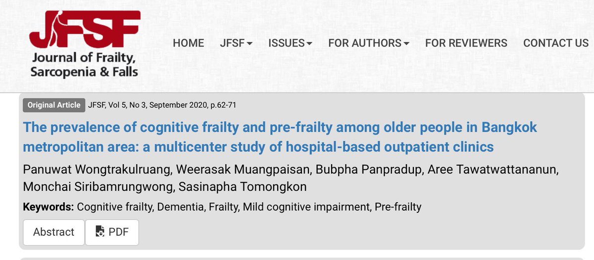 jfsf_journal's tweet photo. Cognitive frailty and prefrailty- how often do we see this in outpatient clinics? >half had prefrailty. FRAIL score clinically useful where resources tight. @GeriSoc @AcuteFrailty @Frailomic @OlderTrialsProf @TashMasud @EAMA_eu @EuGMSSociety 

https://t.co/3QGn1wIb8G https://t.co/h2Gpauaav0