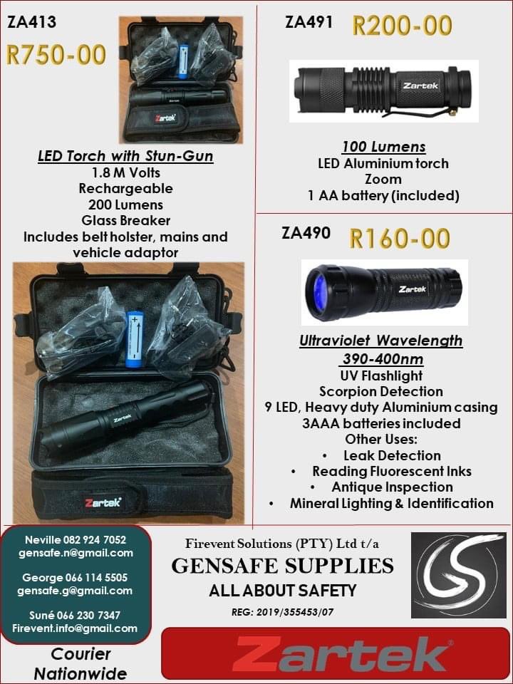 firevent's tweet image. #Zartek Products #flashlights #spotlights #twowayradios / #PPE available from Gensafe Supplies. Courier nationwide
