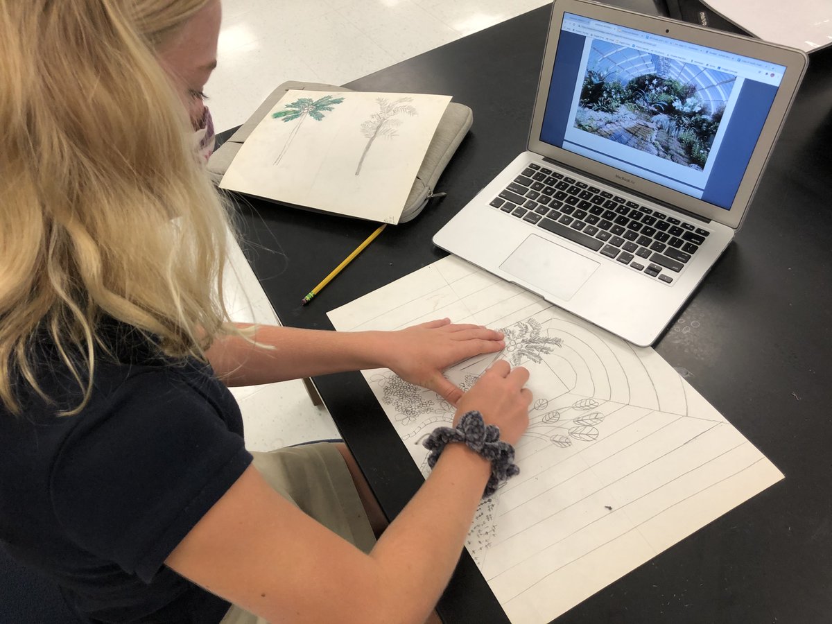 stedsarts's tweet photo. SES ART ALERT! - 7 &amp; 8 grade students work in progress - Observational Tree drawings with Zentangle additions!  AND 6 grade getting creative with One Point Perspective Botanical Greenhouses - Thanks for sharing and keep the Art Works coming!! @StEdsMiddle  @StEdsVero https://t.co/YF6DoQJ60N