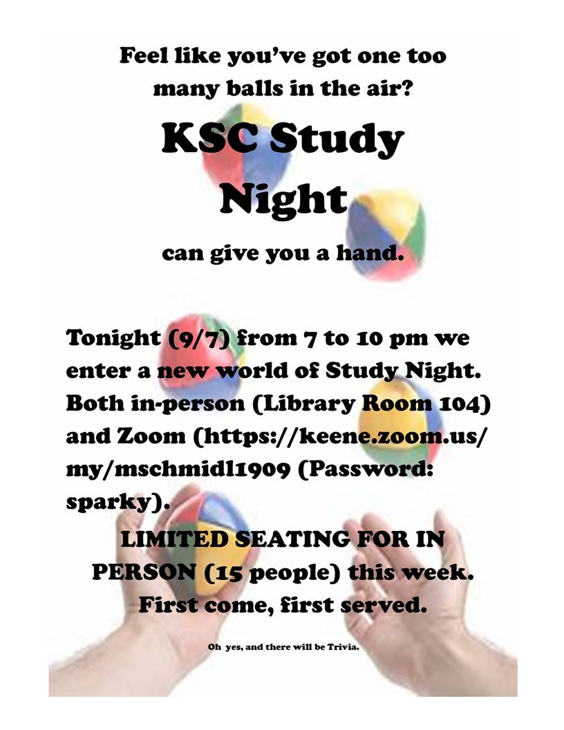 KSCAspire's tweet photo. Come enjoy study night in person... or virtual! #kscstudynight starts in 30 minutes. Please read below for more info. Dont forget your masks! https://t.co/n16CGHo85C