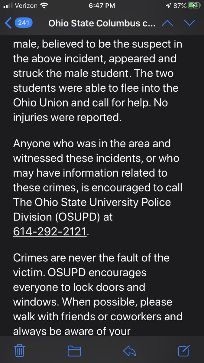 Last Thursday,  @OhioState sent out an irresponsible “public safety notice” that claimed OSU students were the victims of a “hate crime”. The email identified the alleged attackers as Black, while failing to mention that the victims were White. This is unacceptable.