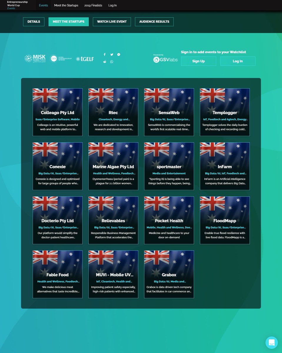 15 Australian startups have been selected from hundreds for this year's Entrepreneurship World Cup. Two will continue to global finals in October. Pitches are Wed the 9th, 4-6pm AEST, as judges determine who will represent Australia on the global stage.

lnkd.in/gFTx66m