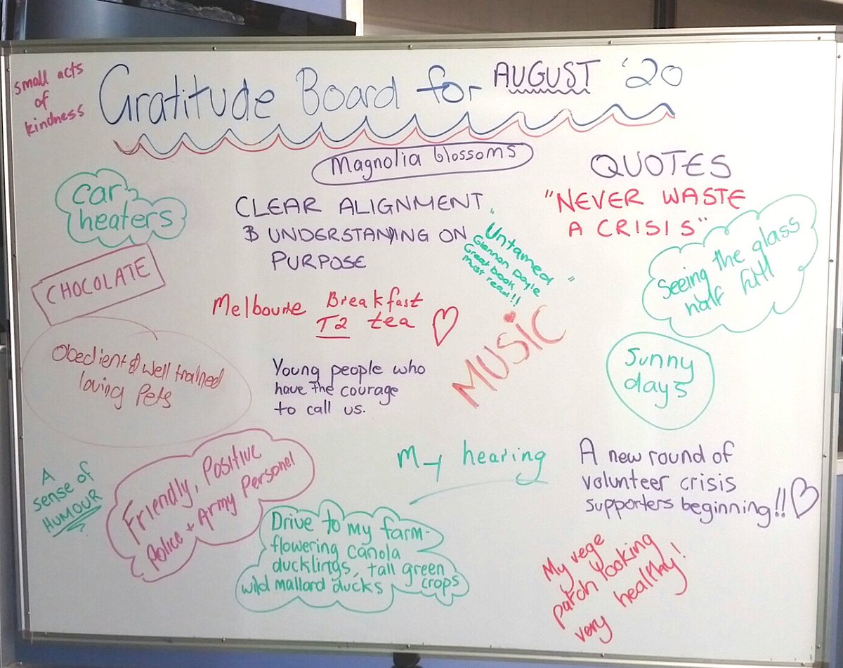 LifelineAW's tweet photo. What are you grateful for today? Our local volunteers and staff give their take ... 

#suicideprevention #Mentalhealth #spring #gratitude #Grateful #melbournelockdown2020 #volunteers #music #pets #DogsofTwittter https://t.co/CakhHapGwJ