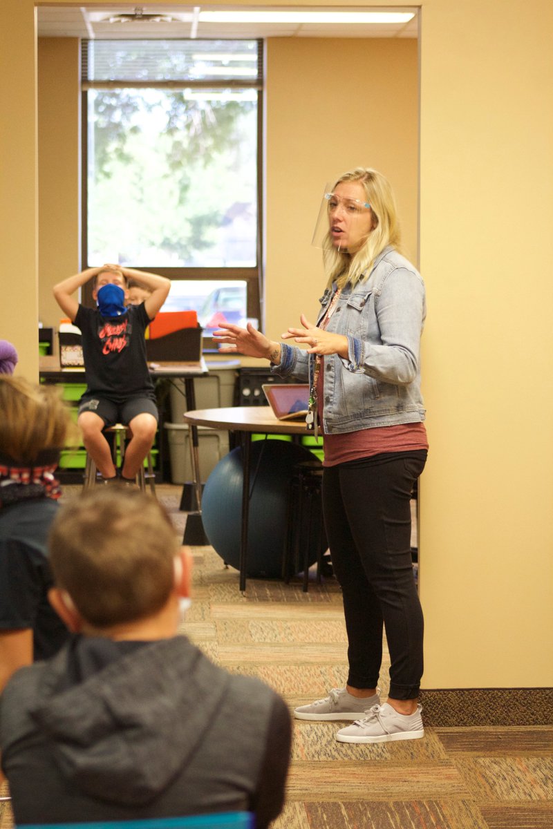 #ReturntoLearn Orientation Week was a success!

Ms. Hesse, JES Media Specialist, utilizes a push-in model to bring stories to student learning spaces. 

Many teachers &amp; support staff work between two learning spaces to ensure capacity protocols are met. Rocked it!

#bringonweek2