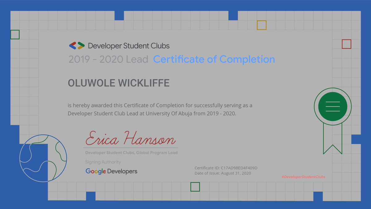 E_Wickliffe's tweet photo. It has been an amazing experience filled with Joy seeing fellow students Grow & Build Solutions.
Am so grateful to have been part of this wonderful Family #DeveloperStudentClubs #DSCSSAGraduation @googledevs @googlestudents @dsc_uniabuja
@EricaKHanson @auwalms @aniediudo https://t.co/rn3d426zg1