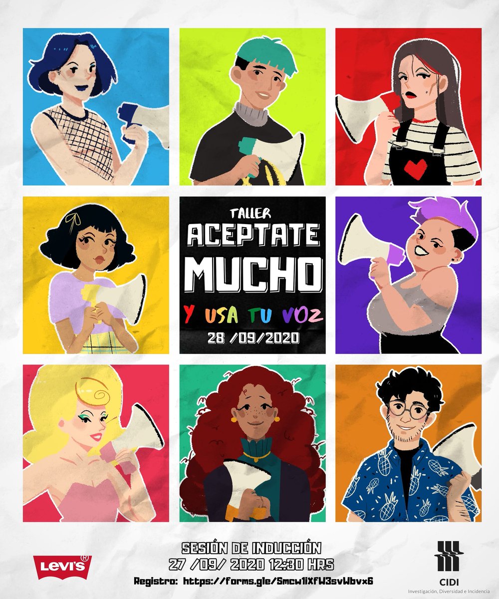 CidiMexico's tweet photo. ¡Por más jóvenes LGBTTTI+ que no sufran violencia en sus hogares al momento de salir del closet! con @LevisMX podremos ofrecer de manera totalmente gratuita la segunda edición del taller #AceptateMucho y #UsaTuVoz 
Inscríbete del 07 al 25 en septiembre en https://t.co/8n5O7zrmfw https://t.co/tirkDXndkO