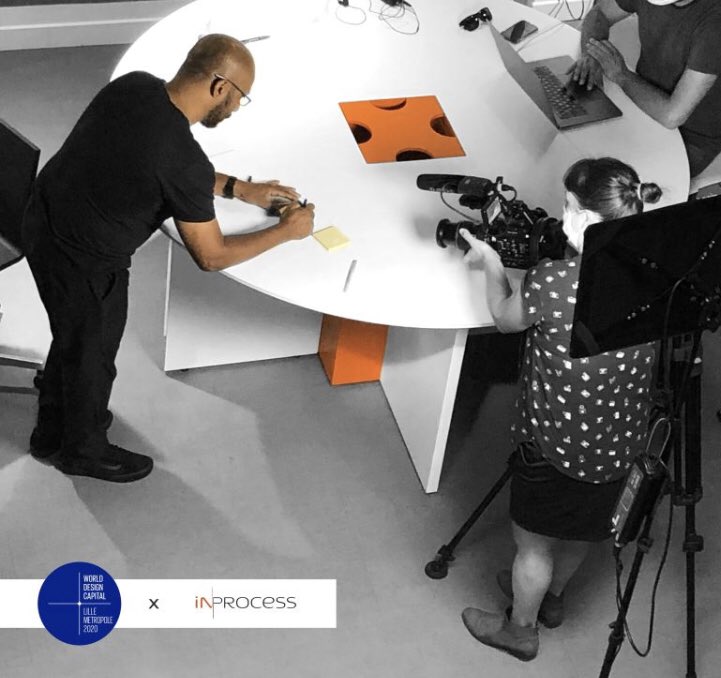 InProcess's tweet photo. Aujourd'hui chez InProcess, nous sommes heureux d’accueillir le tournage des Journées Recherche, Design, Éthique pour Lille Metropole 2020, Capitale Mondiale du Design ! 

Le symbole d'une rentrée pleine de beaux projets d' #innovation par le #design centré #utilisateurs !! https://t.co/zLIofs1OeT