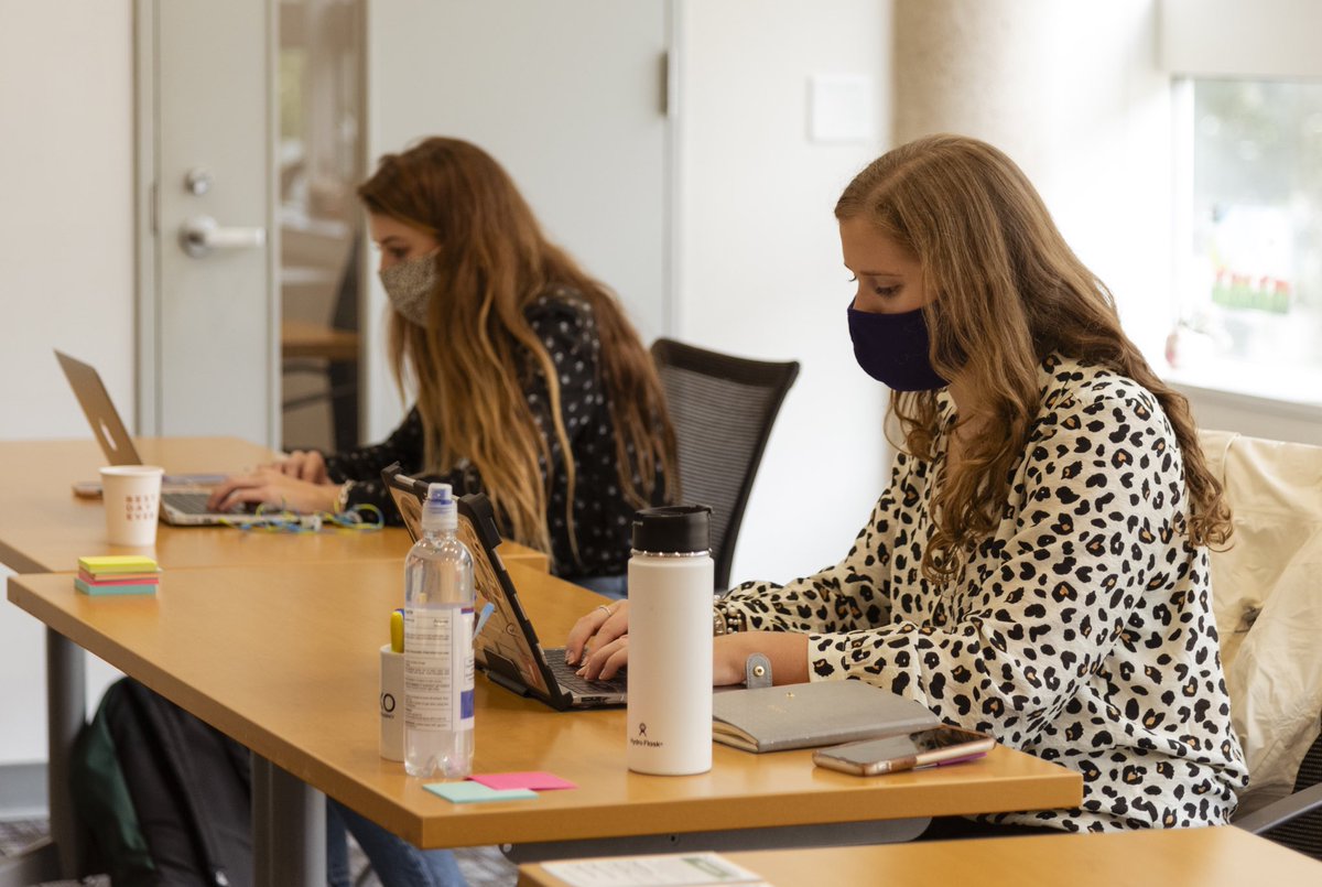 TCURoxo's tweet photo. While our Monday meetings are virtual this semester, our teams get the chance to work in the office once a week, as we socially distance! We’re excited for a great semester with our amazing clients! https://t.co/nohEkz2Moe