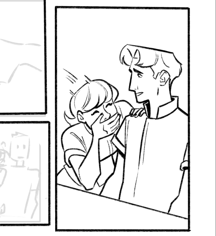 Lining chapter 2 of Project Nought! I've now surpassed the webcomic and the kids are gonna be sporting their fancy new uniforms ? Also yay for Ren finally getting to chill this chapter