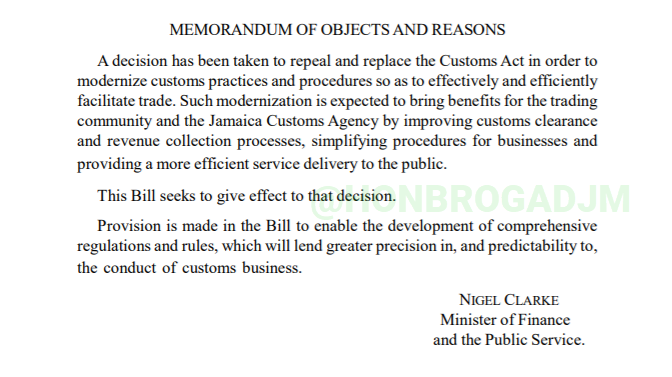 honbrogadjm's tweet photo. The customs act will be repealed and replaced! 🇯🇲❤️ @NigelClarkeJa @floydgreenja #Mosthonbrogad #CustomsActJamaica https://t.co/NPhOkSg75p