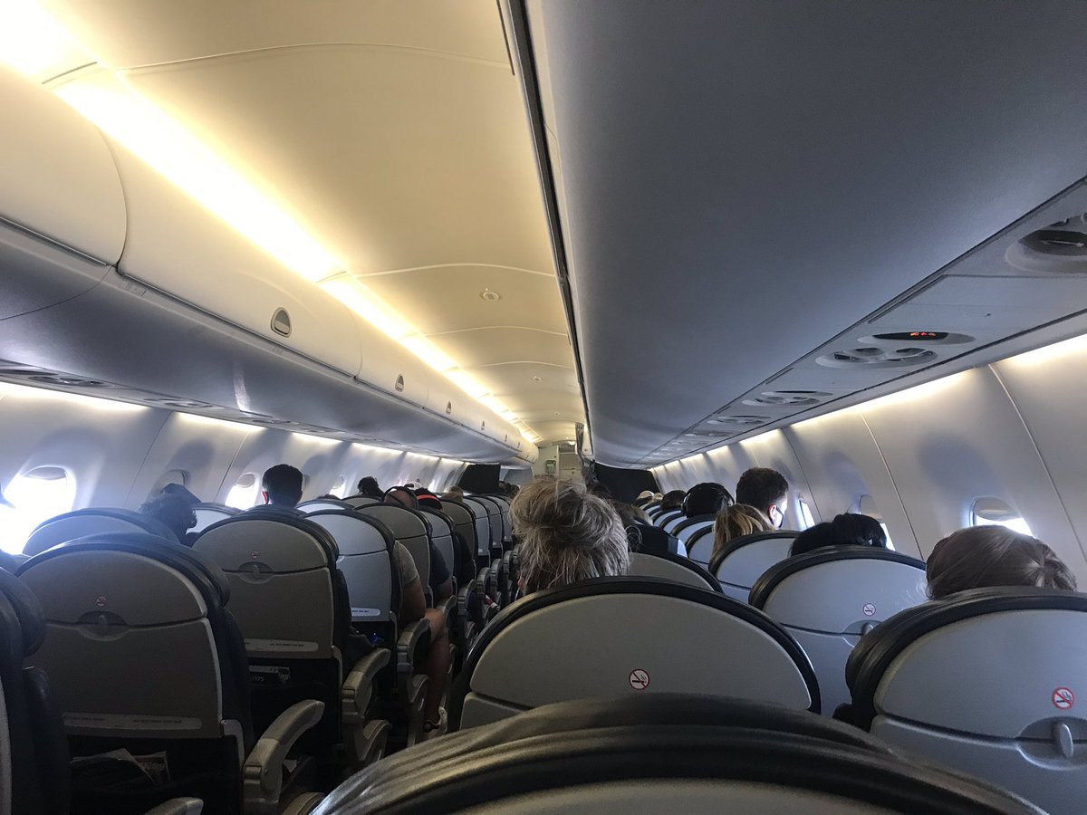 JanetScanlon's tweet image. For those wondering what flying looks like in the age of corona, today’s @AmericanAir flight was nearly full with only a few seats free. Everyone was masked, &amp;amp; you received a sanitizing wipe upon boarding. It was a bit unnerving being so close to others but I felt relatively calm