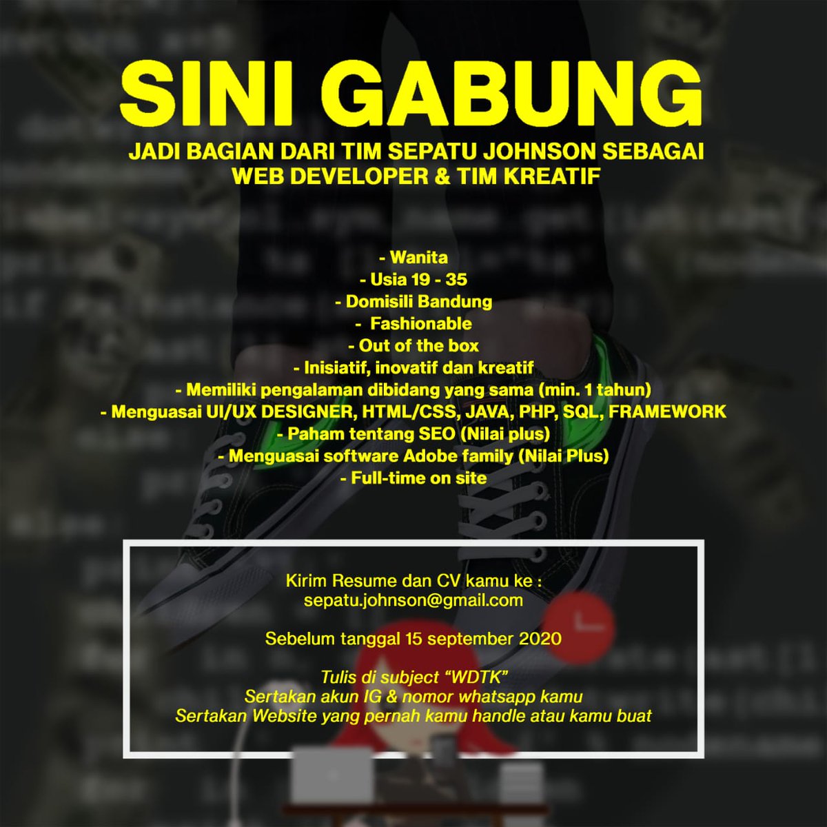 angelineattan's tweet photo. @eja_ini Kedua-nya loker bandung nih. Kamu bisa langsung kirim aja Resume/CV/portfolio kamu. Thank you. https://t.co/5oTK8C0i9I
