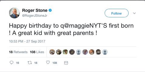 Maggie Haberman can be personal friends with Roger Stone and people will continue to follow and retweet her because we live in the dumbest country.