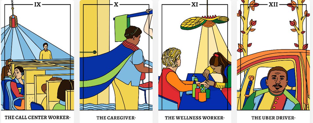 The Workers Tarot Deck by <a href="/desisparsons/">Parsons DESIS Lab</a> - "Designers need to account not only for the apps or features they are designing for the end-user, but that they are also designing the lives of workers and their work conditions" workerstarot.com via <a href="/camerontw/">cameron tonkinwise</a>