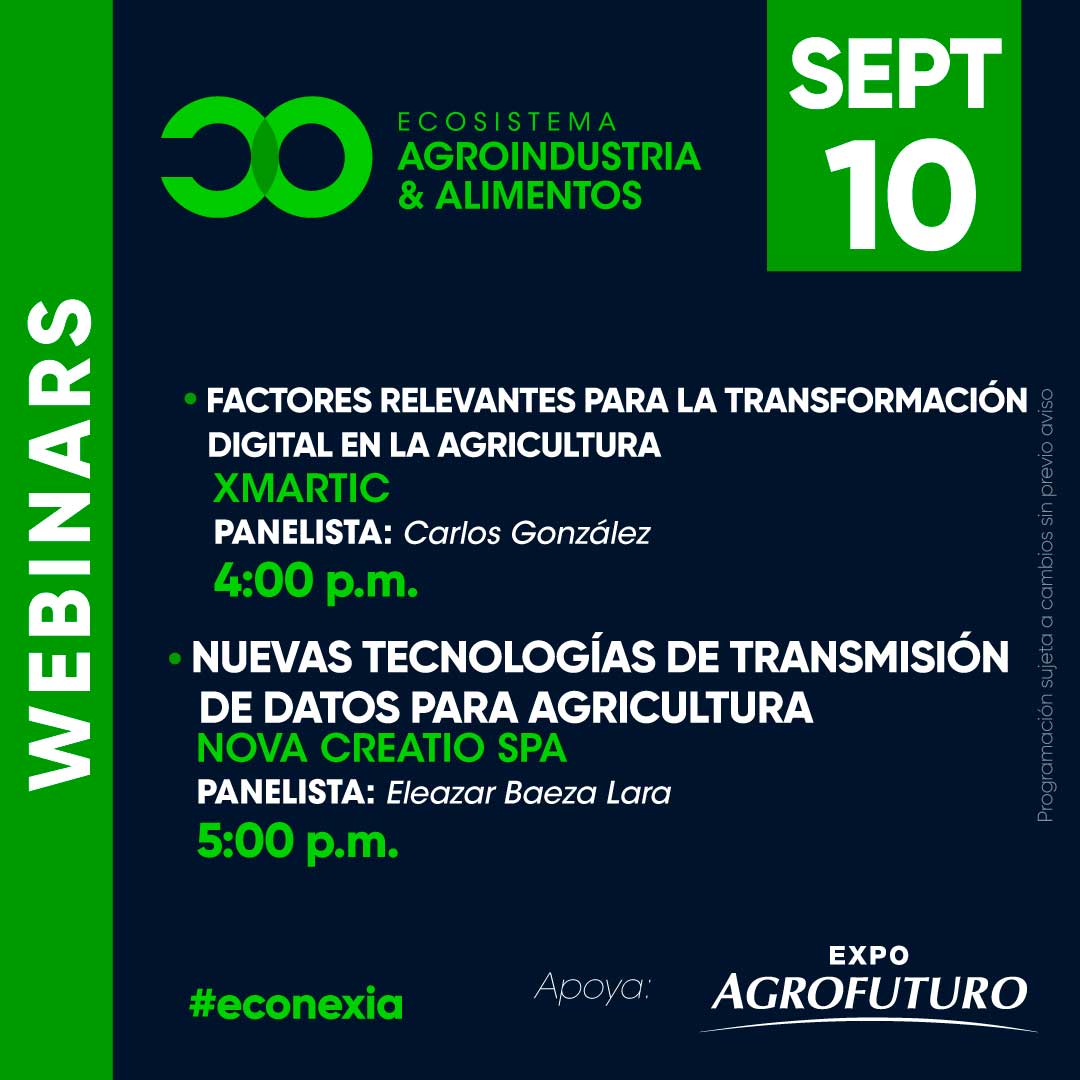 prochileco's tweet photo. #Hoy 2 últimos #Agrotalks de #Chile en la feria @EAgrofuturo junto a innovadoras empresas chilenas que compartirán casos de éxito, experiencias y conocimientos del ecosistema de agroindustria y alimentos. @Nagios_Chile y https://t.co/sGqOOfvGZQ. Conéctate https://t.co/0UoDiHxwRT https://t.co/tIE0F7YR5k