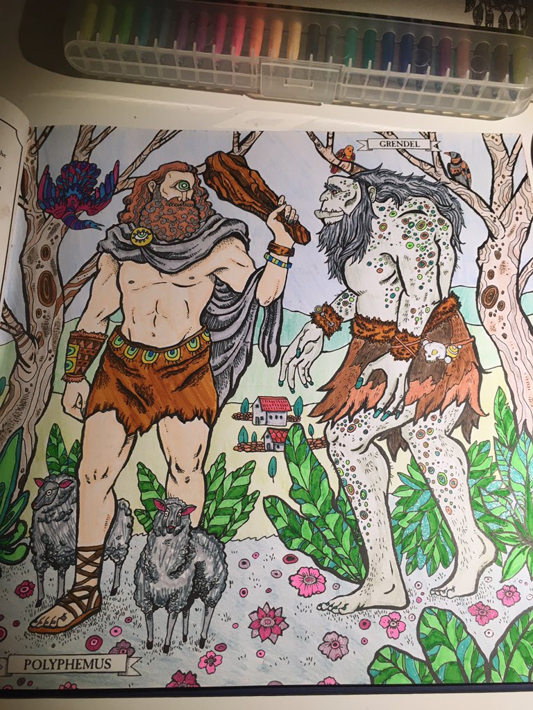 nikkidrawz_'s tweet photo. 𝕿𝖍𝖊 𝕭𝖔𝖔𝖐 𝖔𝖋 𝕭𝖊𝖆𝖘𝖙𝖘
EARTH: 5/8
Another one! 😁
USED:
@FaberCastell ‘s connector pens &amp; coloured pencils &amp;
@kaisercraft ‘s gel pens
#monsterdrawings #colouringbook #illustration #art #artistontwiter #artistoninstagram #drawing  #fantasy #giant #cyclops #nikkidrawz_ https://t.co/e1GjwGD9TP