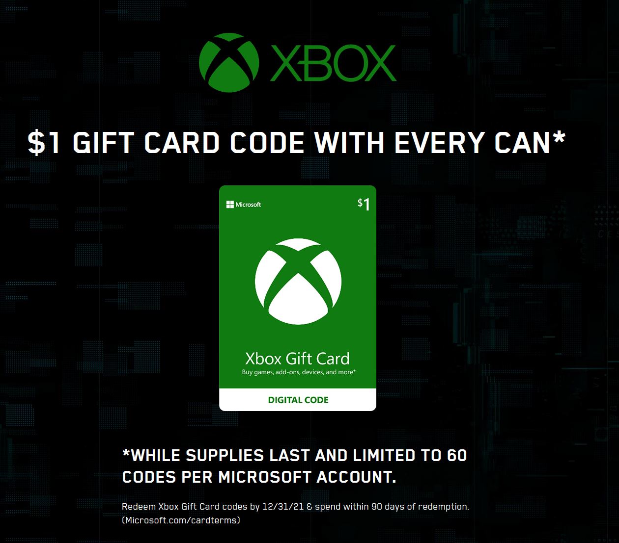 1 xbox gift card on sale digital code
