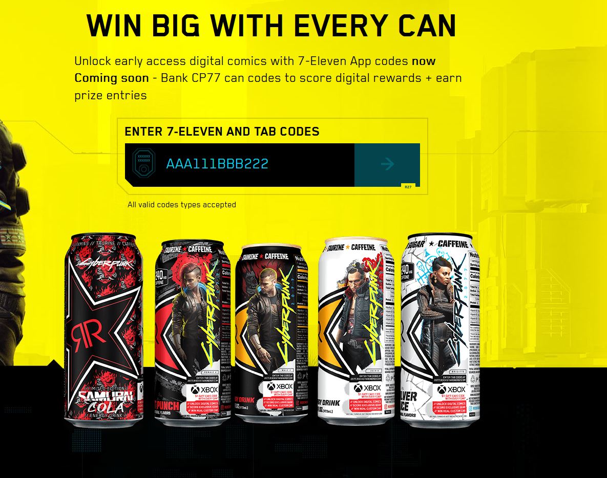 Cheap Ass Gamer on Twitter: "News: Get a $1 Xbox Gift Card Code For Every  Cyberpunk 2077 Rockstar Energy Can You Buy. Limit 60 per account.  https://t.co/VeRUgeGrjr https://t.co/shcBJtOFum" / Twitter