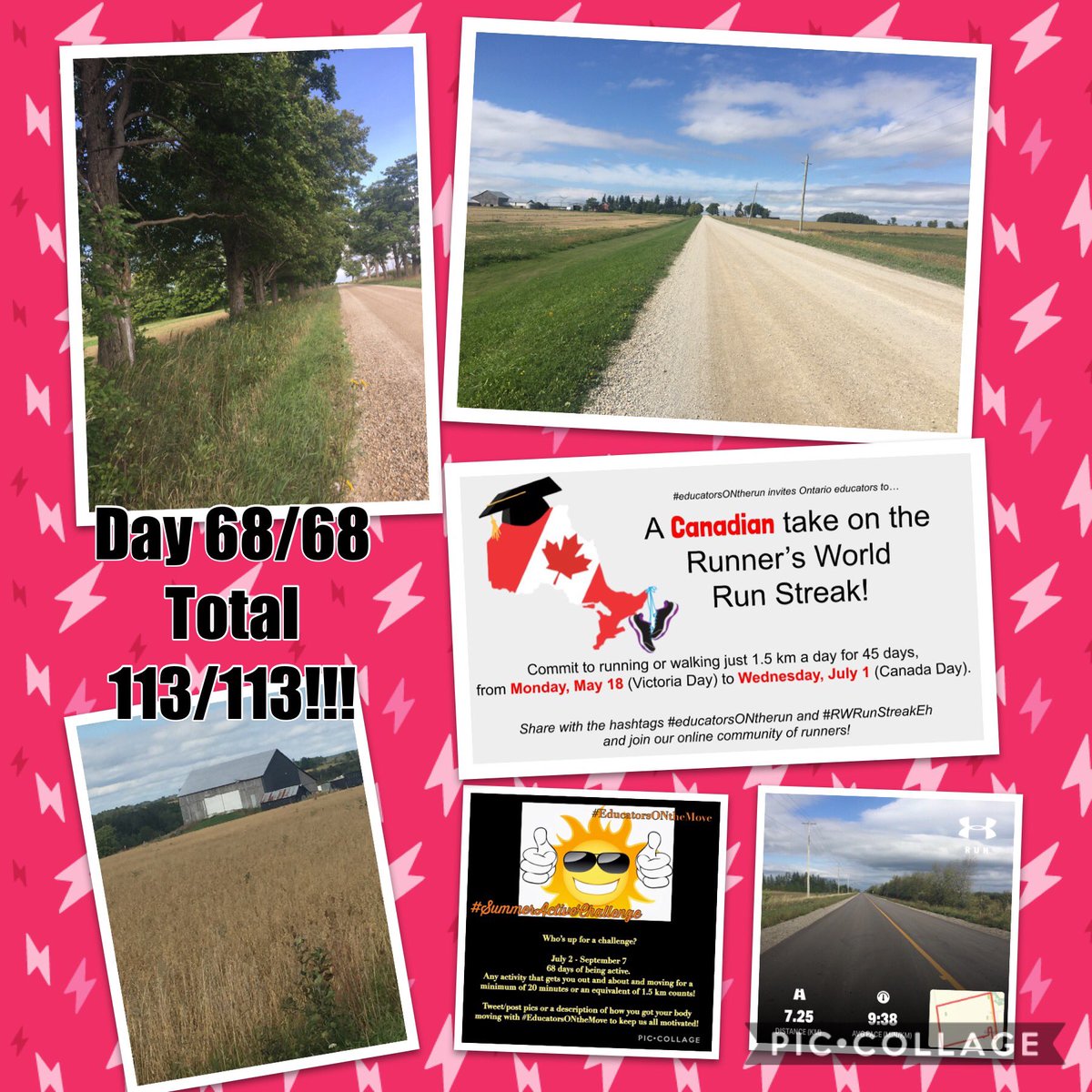 BetsyCallanan's tweet photo. Day 68!! #SummerActiveChallenge complete w 7k!! 113/113 combined with #RWRunStreakEh So proud of @musicleem @Nrgizr11 @saramilroy @Ahpotts who also kept it going all summer long! Thanks to all the encouragers who helped me keep going! #FitLeaders #TheWalkingEd #StrengthInNumbers https://t.co/8J0Pe0LqGG