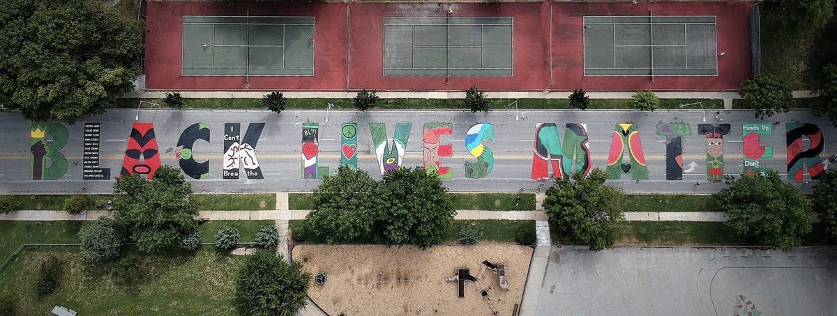 TerrellRay_'s tweet photo. The 6 #BlackLivesMatter street murals. Kansas City, MO https://t.co/o9y0CI9B4h
